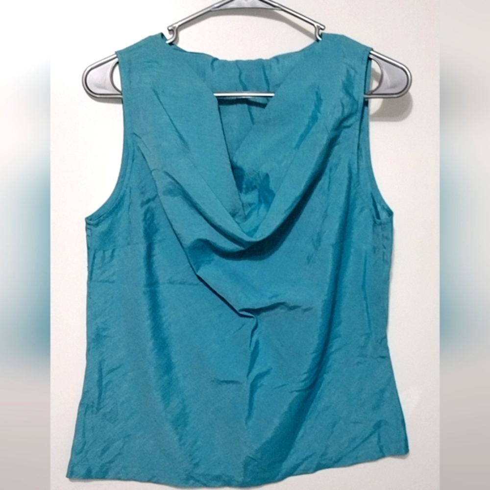 Terry Lewis Classic Luxuries Blue Cowl Neck Blouse